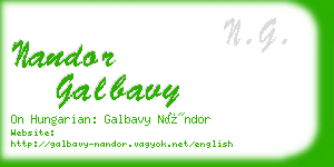 nandor galbavy business card